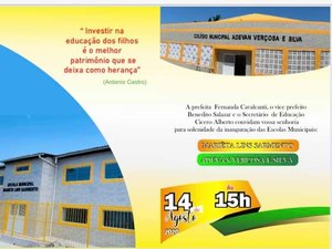 Prefeitura de São Luís do Quitunde inaugura duas escolas na sexta-feira