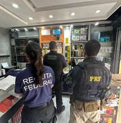 Operação Farpas da Receita Federal apreende uma tonelada em celulares e mercadorias falsificadas em Arapiraca