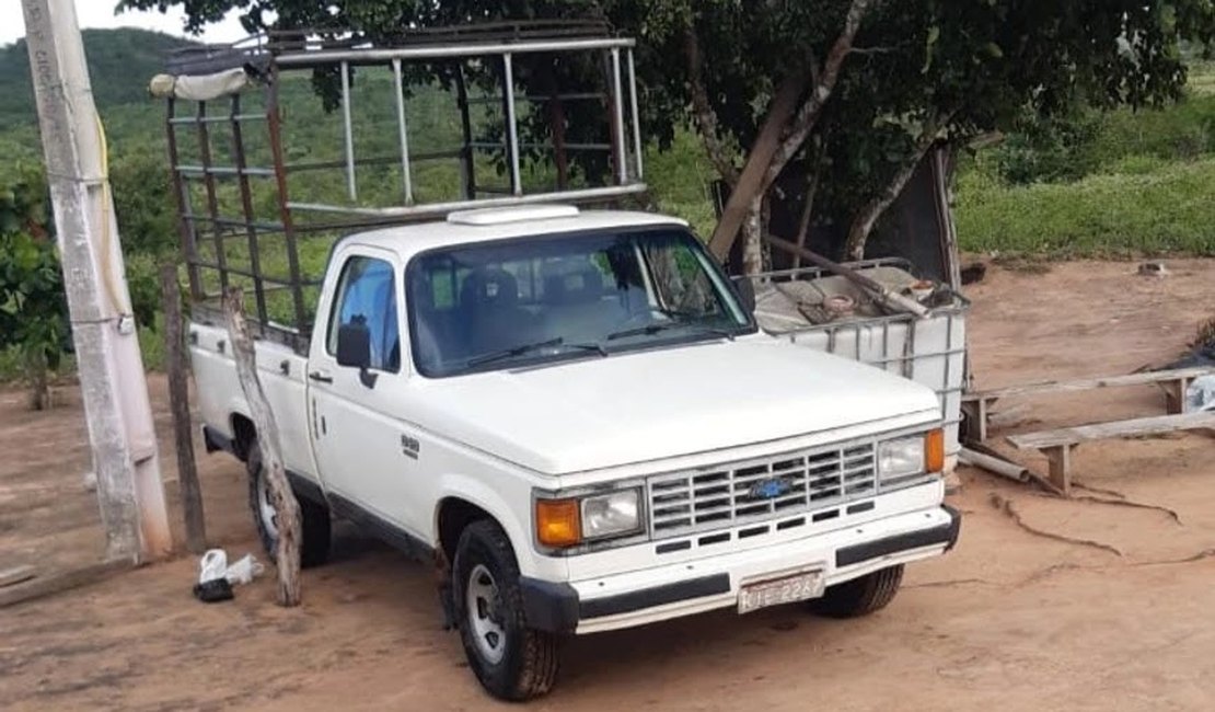 Criminosos roubam caminhonete D-20 e fogem por estrada vicinal no Sertão de Alagoas