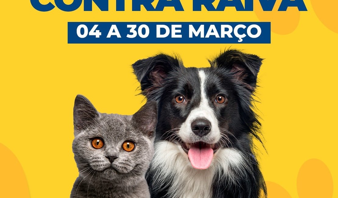 Campanha de Vacinação Antirrábica inicia neste sábado (4) em Palmeira