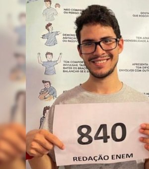 Jovem autista comemora pontuação 840 em nota da redação do Enem