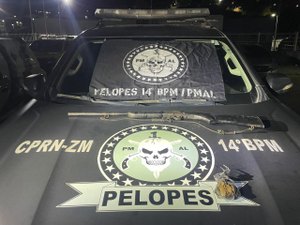 Polícia apreende espingarda e maconha na zona rural de Joaquim Gomes