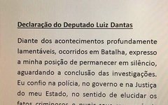 Deputado Luiz Dantas diz preferir manter o silêncio sobre morte de Neguinho Boiadeiro