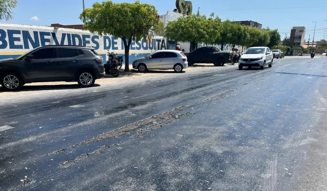 Calor derrete até o asfalto em cidade no Ceará; fotos