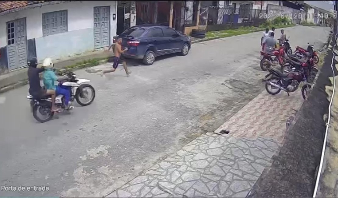 Câmeras de segurança flagram tentativa de homicídio em São Luís do Quitunde