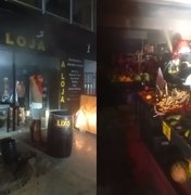 Comércio recém-inaugurado pega fogo durante a madrugada em Passo de Camaragibe