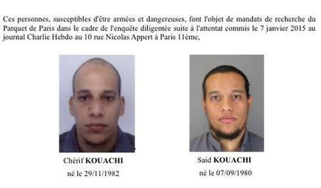 Polícia da França divulga foto dos irmãos suspeitos de matar 12 pessoas