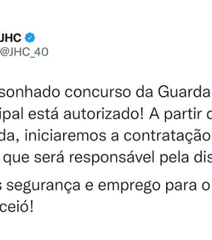 Prefeito JHC anuncia autorização para concurso da Guarda Civil Municipal de Maceió