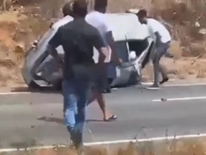 Motorista fica ferido após carro sair da pista e capotar no município de Jaramataia