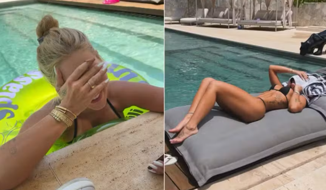 Virginia Fonseca curte dia de piscina após noitada e recebe visita de Zé Felipe