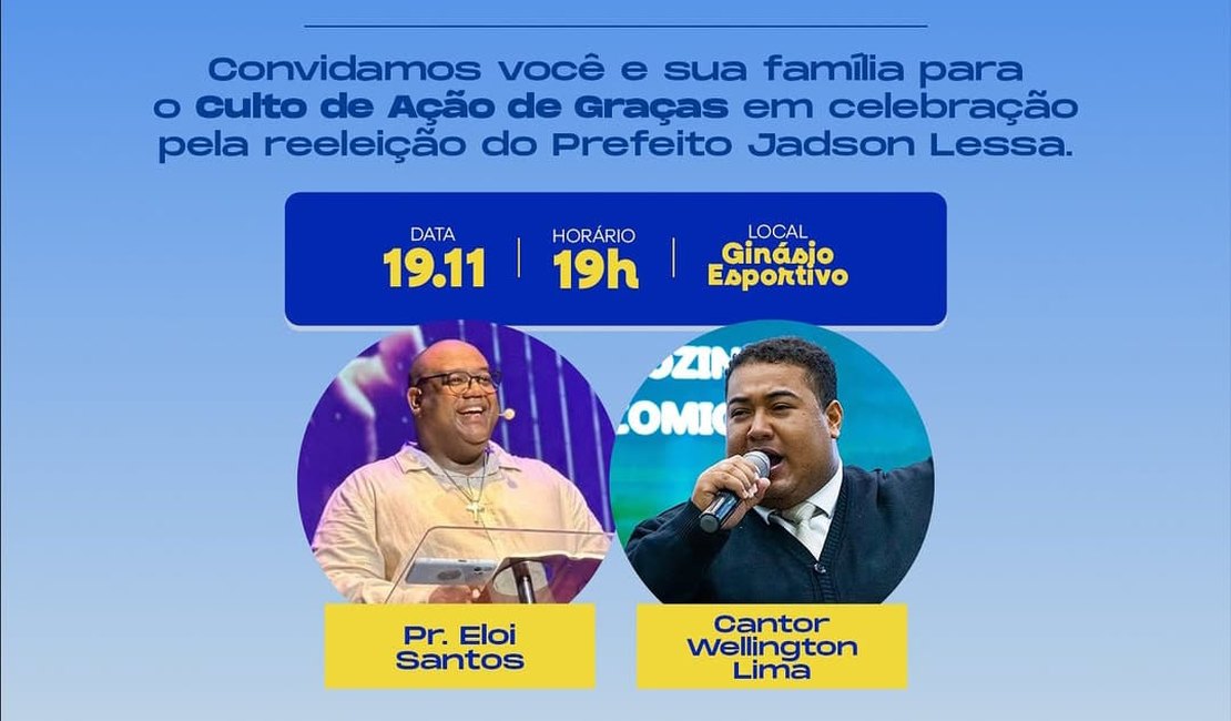 Prefeito anuncia culto para agradecer pela vitória em São Miguel dos Milagres