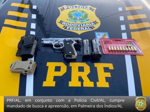 PRF em conjunto com a Polícia Civil/AL cumpre mandado de busca e apreensão em Palmeira dos Índios