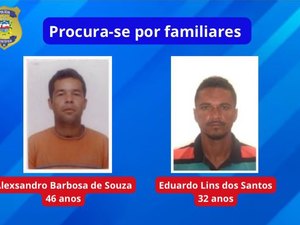 IML de Arapiraca procura familiares de dois homens que deram entrada na unidade de Polícia Científica