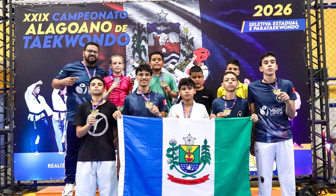 Equipe de Lagoa da Canoa conquista oito ouros no Campeonato Alagoano de Taekwondo