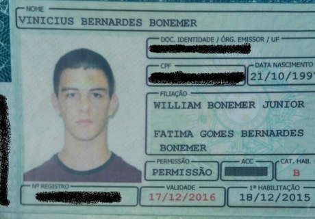 Filho de Fátima e Bonner estava com a carteira de 