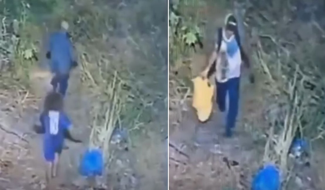 Vídeo mostra tio-avô entrando em mata com menino e saindo sozinho em Maceió