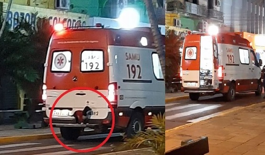 Cachorro pega carona em ambulância para acompanhar dono até o hospital