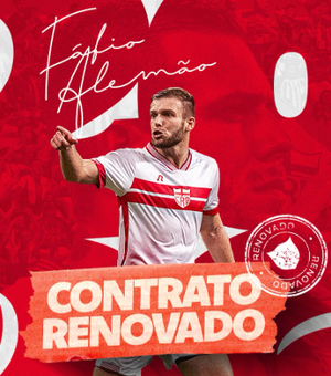 Zagueiro Fábio Alemão renova contrato com o CRB até o final de 2026
