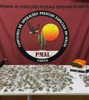 Polícia Militar apreende duas armas de fogo e 370 papelotes de maconha em Água Branca