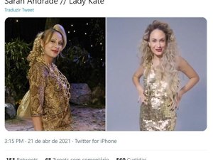 Sarah Andrade vira meme após ser comparada a Lady Kate, do Zorra Total