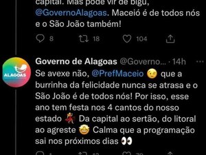 Festa junina provoca troca de farpas entre perfis do Governo e prefeitura de Maceió