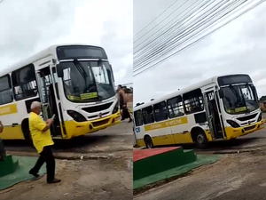 [Vídeo] Ônibus intermunicipal quebra e passageiros depredam veículo na AL-101 Norte