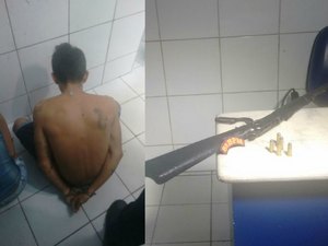 Homem é preso em flagrante com espingarda no Tabuleiro do Martins