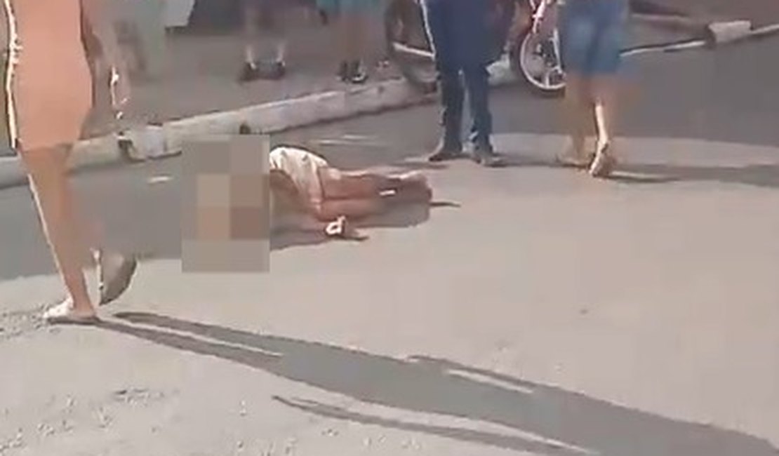 [Vídeo] Idosa é atropelada na Avenida Vieira de Brito e sofre ferimento na cabeça