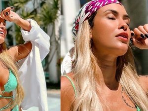 Sarah Andrade exibe corpão ao posar com biquíni hit do verão