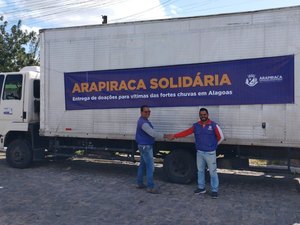 Prefeitura de Arapiraca inicia entrega de 3,5 toneladas de donativos a vítimas das enchentes em Alagoas