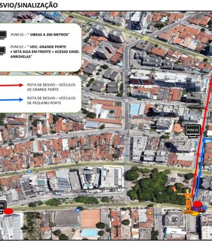 Obra da BRK altera o trânsito no bairro da Ponta Verde