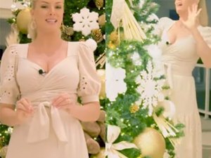 Ana Hickmann exibe sua 'árvore de Natal 360º' de aproximadamente 5 metros