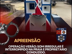 Polícia apreende ‘paredão’ de carro por causa de perturbação em Maragogi