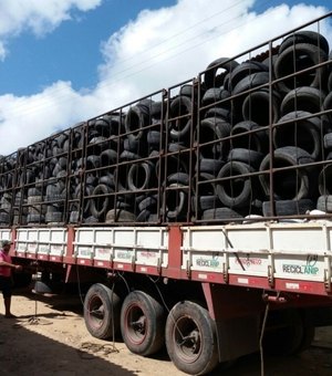 Operação conjunta recolhe mais de oito mil pneus sem serventia nos municípios alagoanos
