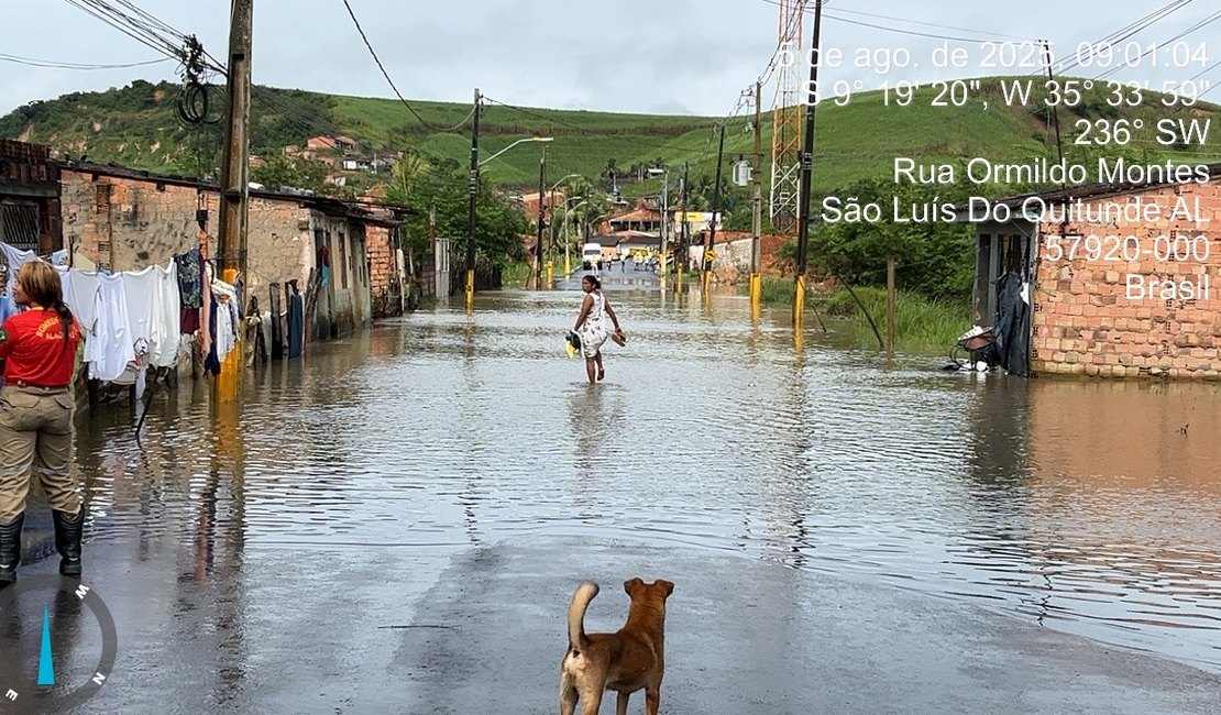 Rios transbordam e atingem cidades de Porto Calvo e São Luís do Quitunde