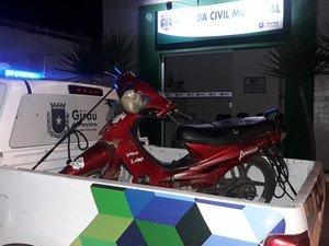 Filho furta motocicleta e pai devolve veículo à Guarda Municipal
