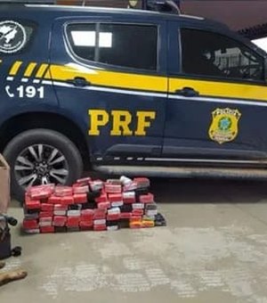 Homem é preso pela PRF com 57kg de maconha em ônibus interestadual de Alagoas