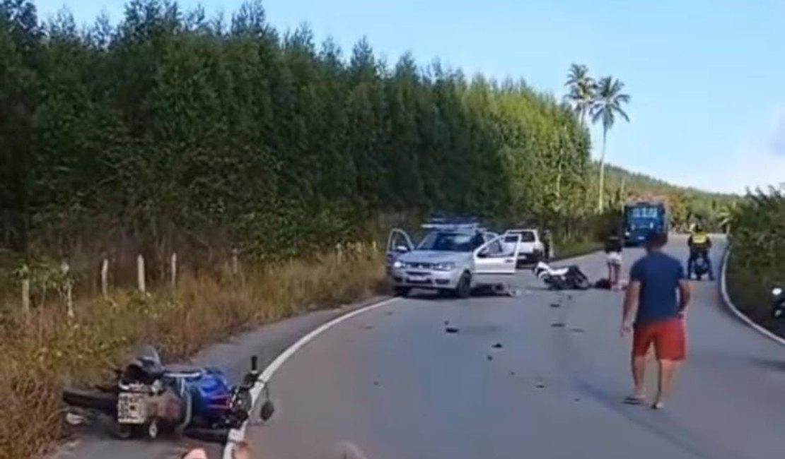 Colisão entre motos deixa jovem morto e dois feridos em Porto Calvo