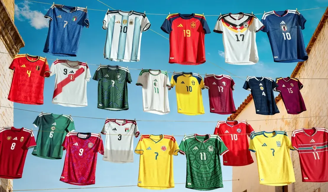 Adidas anuncia 22 novos uniformes de seleções em coleção da Copa do Mundo de 2026