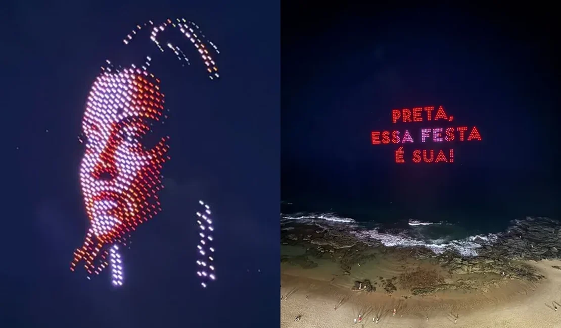 Preta Gil ganha homenagem emocionante com show de drones em Salvador