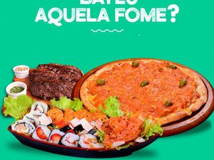 Restaurante aposta em delivery grátis de pizzas, sanduíches, petiscos e sushi, em Arapiraca