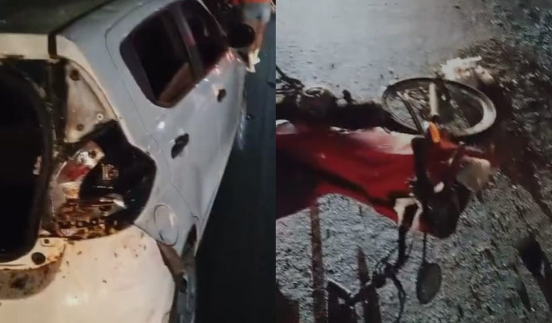 Motociclista sofre fratura no fêmur após colisão com carro no Tabuleiro do Martins