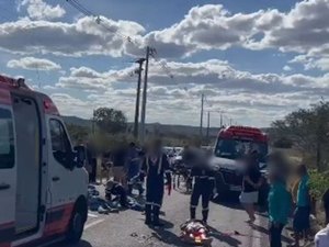 Colisão entre motos deixa três feridos na AL-225, em Piranhas