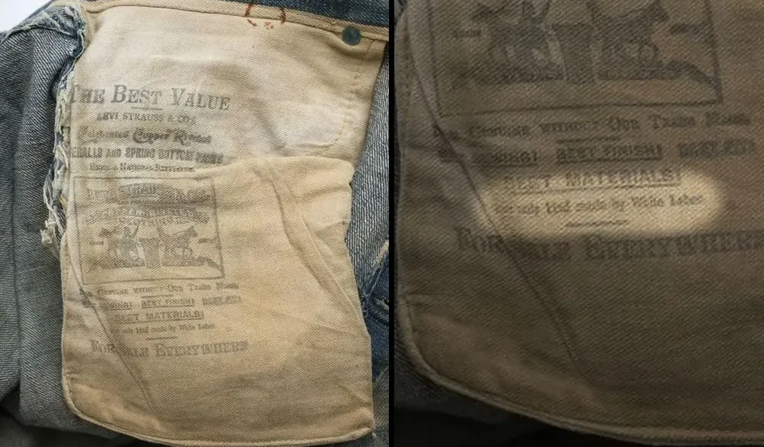 Calça Levi's do século 19 com slogan racista é vendida em leilão por quase R$ 500 mil