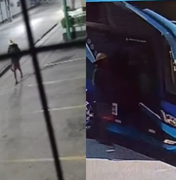 Polícia divulga imagens de criminoso que invadiu e furtou ônibus de turismo em Maceió