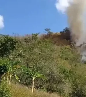 Incêndio atinge vegetação na Aldeia Cafurna de Baixo, em Palmeira dos Índios