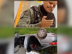 Policial Militar alagoano morre após capotar carro na BR-424, em Garanhuns