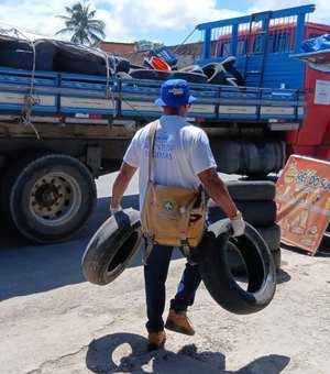 Mutirão da Prefeitura de Maceió recolhe pneus abandonados na capital
