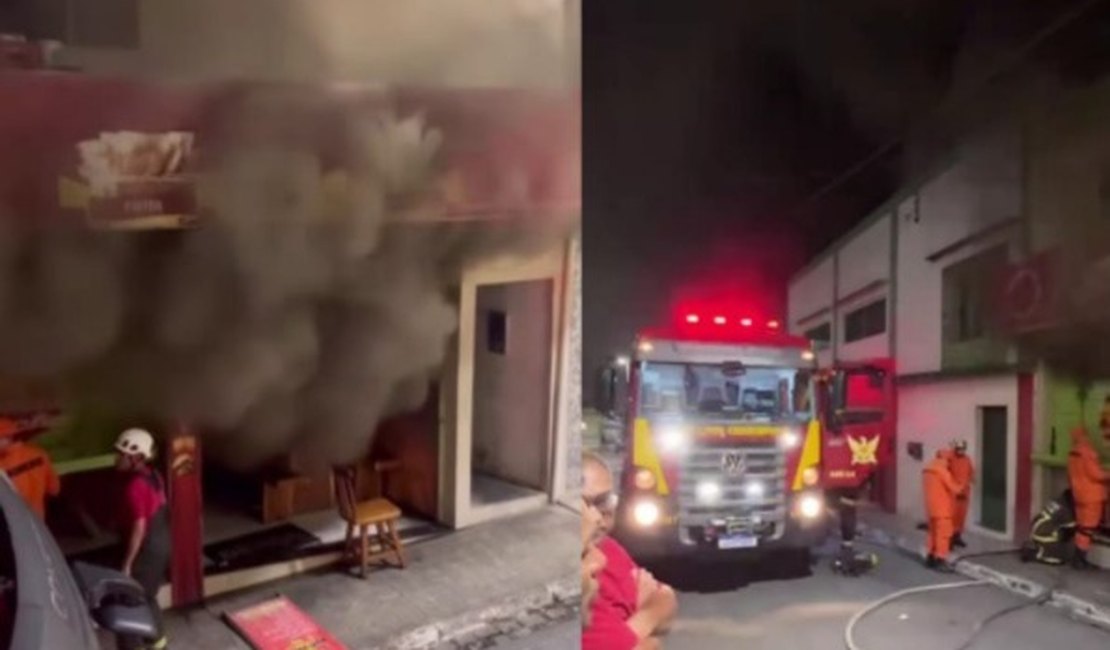 [Vídeo] Incêndio destrói completamente lanchonete no município de União dos Palmares
