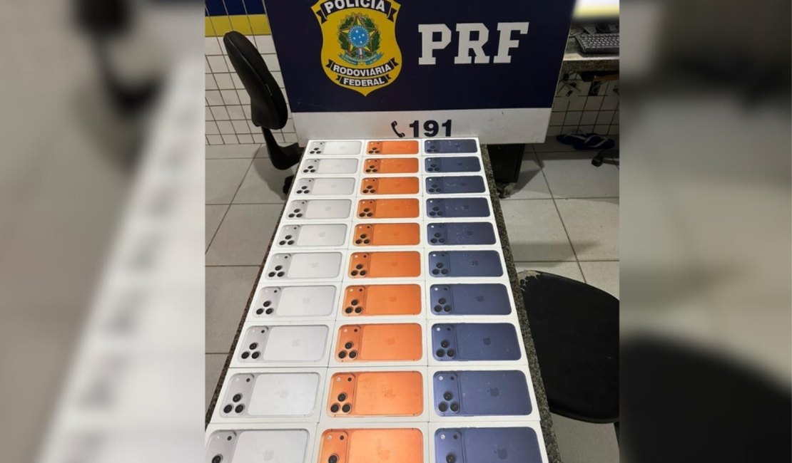 PRF apreende 30 iPhones sem comprovação fiscal em São Sebastião